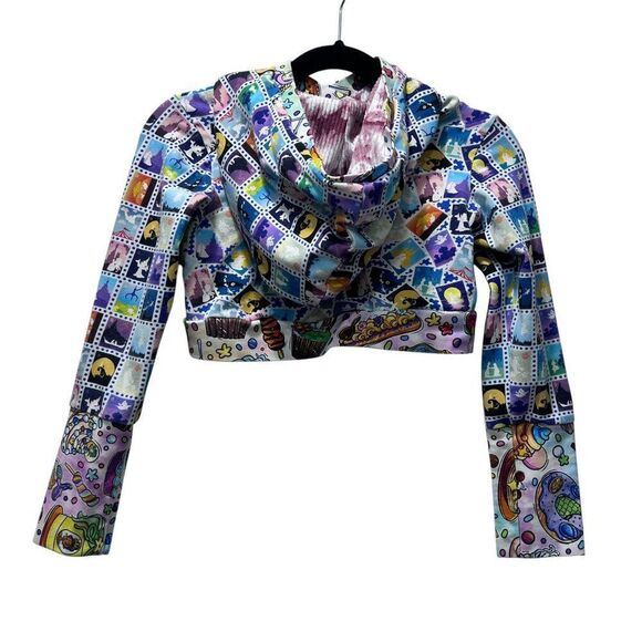 Girls Stamp Disney Parks Theme Crop Long Sleeve Hoodie Size 6T - Picture 3 of 5
